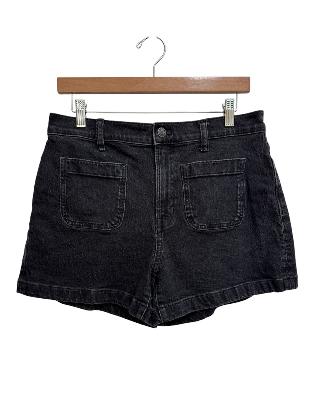 Madewell The Denim Emmett Short Patch Pocket Edition Women 29 Black Jean Preppy
